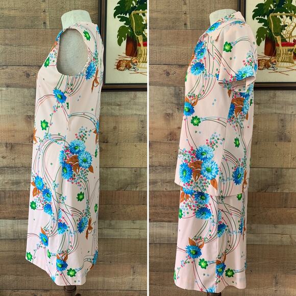 Vintage 1960s 1970s Bleeker Street Knit Jacket Matching Dress Set MOD Boho M/L - Picture 4 of 10